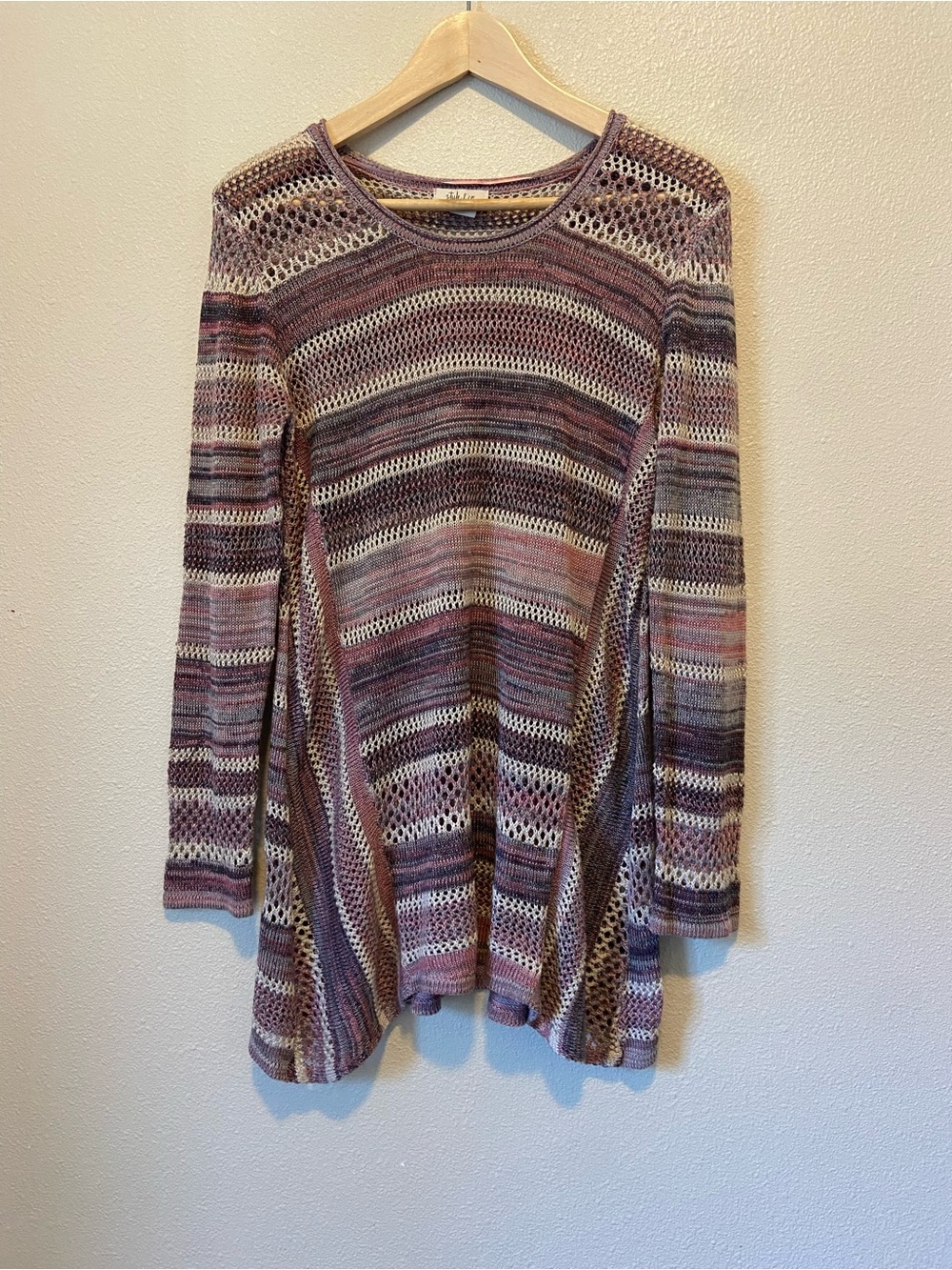 Striped Open Knit Top